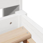 ZNTS Bed Frame without Mattress White 90x190 cm Single Solid Wood Pine 3323282