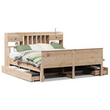 Bookcase Bed without Mattress 180x200 cm Super King Solid Wood Pine 3308912