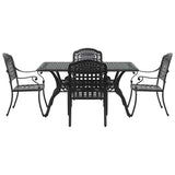 Garden Dining Set 5 pcs Black Aluminium 3334645