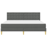 Bed Frame with Mattress Dark Grey Fabric 3415266