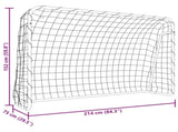 Football Goal with Net White 214x75x152 cm Steel&Polyester 93734