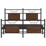 Bed Frame without Mattress Brown Oak 140x190 cm Engineered Wood 4106859