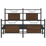 Bed Frame without Mattress Brown Oak 140x200 cm Engineered Wood 4106860