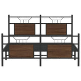 Bed Frame without Mattress Brown Oak 140x200 cm Engineered Wood 4106860