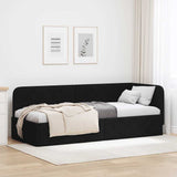 Corner Bed Frame with Headboard Black 80 x 200 cm Fabric 42016481