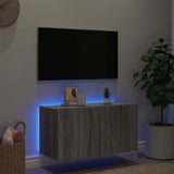 TV Wall Cabinet with LED Lights Grey Sonoma 80x35x41 cm 837321