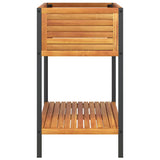 Garden Planter with Shelf 80x45x80 cm Solid Wood Acacia and Steel 367617
