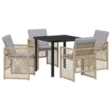 Garden Dining Set 5 pcs Beige Poly Rattan 3380641