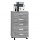 Drawer Cabinet with Castors Grey Sonoma Engineered Wood 342675