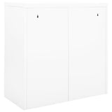 Sliding Door Cabinet White 90x40x90 cm Steel 336429