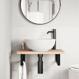 Basin Shelf Wall Mounted Steel and Solid Wood Beech 3302357