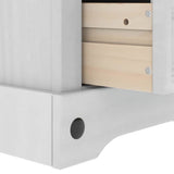 Bedside Table Corona White 35 x 32.5 x 74 cm Solid Pine Wood 42021185