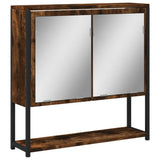 Bathroom Mirror Cabinet Smoked Oak 60x16x60 cm Engineered Wood 842423