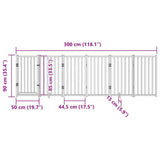 Dog Gate with Door Foldable 6 Panels Black 300 cm Solid Wood Fir 352287