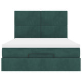 Ottoman Bed with Mattresses Dark Green 140x200cm Velvet 3313406