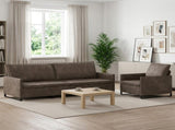 Sofa Set 2 pcs Dark Grey Faux Suede Fabric 3433132