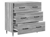 Drawer Cabinet Grey Sonoma 66 x 34.5 x 89.5 cm Engineered Wood 894841