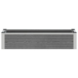 Garden Raised Bed Grey 100 x 30 x 22 cm WPC and Aluminium 42039081