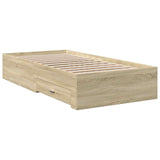 Bed Frame with Storage Sonoma Oak 80 x 200 cm Engineered Wood 3429526