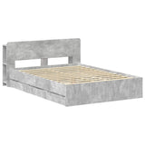 Bed Frame with Storage Concrete Grey 150 x 200 cm 3433968