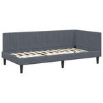 Corner Bed Frame with Headboard Dark grey 90 x 190 cm Velvet 42016339
