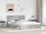 Storage Bed Concrete Grey 160 x 200 cm Engineered Wood 3409534
