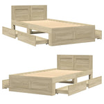 Bed Frame with Headboard without Mattress Sonoma Oak 75x190 cm Small Single 3295620