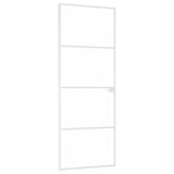 Interior Door White 76x201.5 cm Tempered Glass&Aluminium Slim 153666