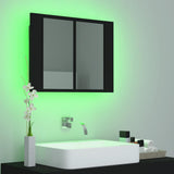 LED Bathroom Mirror Cabinet Black 60x12x45 cm Acrylic 804957