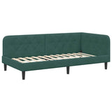 Corner Bed Frame with Headboard Dark Green 100 x 200 cm Velvet 42016618