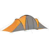 Camping Tent 6 Persons Grey and Orange 93186