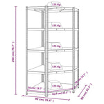 5-Layer Corner Shelf Blue Steel&Engineered Wood 152889