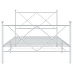 Metal Bed Frame without Mattress with Footboard White 107x203cm 376565