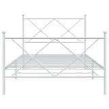 Metal Bed Frame without Mattress with Footboard White 107x203cm 376565