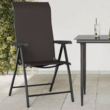 Folding Garden Chairs 4 pcs Black Coffee Poly Rattan 3270609