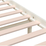 3101154 Bed Frame without Mattress White Solid Wood 140x200 cm