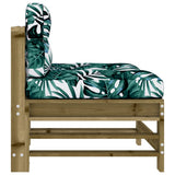 Middle Sofas with Cushions 2 pcs Impregnated Wood Pine 825694
