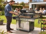 6 Burner Liquid Propane Gas BBQ Grill, Outdoor Portable Gas Barbecue Grill with Warming Rack, Side T3398P555908