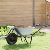 Wheelbarrow Silver and Black 141 x 60 x 57 cm Steel 42007973