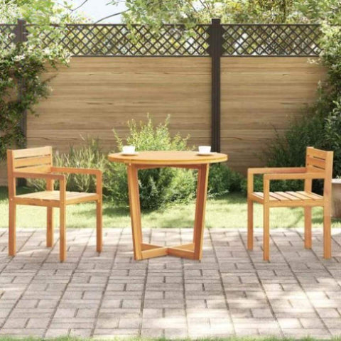 Garden Dining Table Round 90x75 cm Solid Wood Acacia 4108134