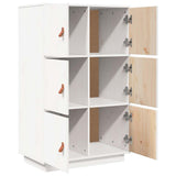 ZNTS Highboard White 67x40x108.5 cm Solid Wood Pine 820173