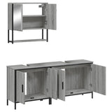 3 Piece Bathroom Furniture Set Grey Sonoma Engineered Wood 3214673