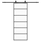 Sliding Door with Hardware Set Black 76x205 cm ESG Glass 3375847