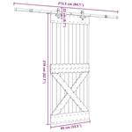 Sliding Door with Hardware Set 85x210 cm Solid Wood Pine 3332780