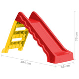 ZNTS Foldable Slide for Kids Indoor Outdoor Red and Yellow 92578