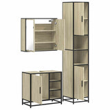 3 Piece Bathroom Furniture Set Sonoma Oak Engineered Wood 3301086