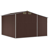 Garden Shed Brown 277x279x179 cm Galvanised Steel 3188296