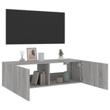 TV Wall Cabinet with LED Lights Grey Sonoma 100x35x31 cm 837300
