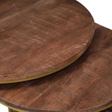 Nesting Coffee Tables 3 pcs Solid Mango Wood and Steel 4104636