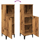 Bathroom Cabinet Old Wood 30x30x100 cm Engineered Wood 857111